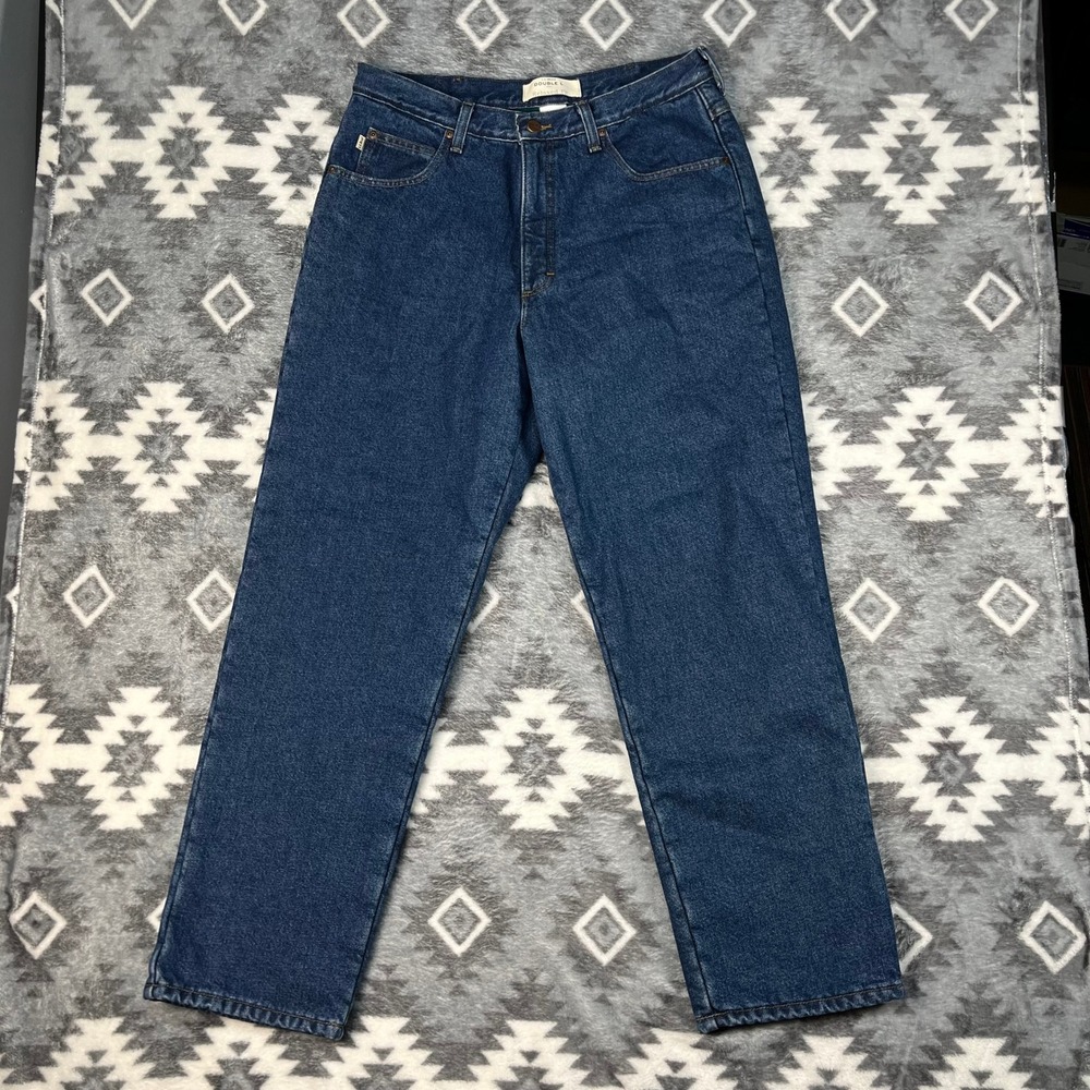 VTG LL Bean Double L Relaxed Fit Fleece Lined Jeans Mens 34x30 Blue Denim 0AJ82